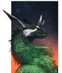  2016 digital_drawing_(artwork) digital_media_(artwork) dragon fur furred_dragon green_fur grypwolf inner_ear_fluff kukuri orange_eyes smile teeth 