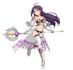  blush bodysuit konno_yuuki long_hair official_art purple_hair red_eyes smile sword_art_online warrior 
