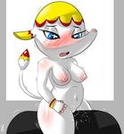  animal_crossing anthro blush breasts drooling elephant female mammal margie_(animal_crossing) navel nintendo nipples pussy_juice saliva solo video_games virate-chip 