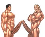  2boys abs bara huge_penis male_focus multiple_boys muscle rabbit_(pixiv744412) tagme yaoi 