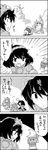  4koma bow bucket carrying_overhead cirno comic commentary_request emphasis_lines frog_hair_ornament frozen greyscale hair_bobbles hair_bow hair_ornament hair_tubes highres ice ice_wings kettle kisume kochiya_sanae long_hair monochrome nontraditional_miko smile snake_hair_ornament sparkle tani_takeshi touhou translation_request twintails wide_sleeves wings yasaka_kanako yukkuri_shiteitte_ne 