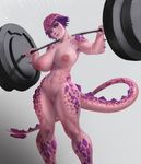  abs absurd_res big_breasts breasts dinah_(heartzmd) dinosaur exercise female firez hi_res looking_at_viewer muscular muscular_female nude pachycephalosaurus pussy scales scalie solo weightlifting workout 