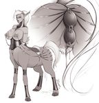  2015 bound breasts centaur chastity_belt dripping equine equine_taur mammal monochrome piercing pussy_juice restrained taur zepht7 