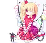  alternate_costume animal_ears bdsm between_legs blonde_hair bondage bound cat_ears chain collarbone cuffs demon_tail earrings eyebrows_visible_through_hair flandre_scarlet flat_chest flying_sweatdrops full_body hair_ornament hair_ribbon hairclip hand_between_legs hands_together have_to_pee holding hood hoodie jewelry key kneehighs long_sleeves looking_at_viewer one_eye_closed pleated_skirt red_eyes red_footwear red_hoodie red_ribbon red_skirt ribbon shackles shirt shoes side_ponytail sitting skirt standing striped striped_shirt sweat symbol-shaped_pupils tail tears tied_hair touhou trembling v_arms vils wariza white_legwear wings 