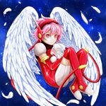  angel_wings angelic_layer blue_eyes blue_sky brown_hair crossed_ankles doll egg elbow_gloves feathered_wings feathers gloves gold_trim hand_on_glass highres hikaru_(angelic_layer) in_container leotard light_smile llws looking_at_viewer multiple_girls outdoors pink_eyes pink_hair red_eyes red_leotard ringed_eyes robot_ears role_reversal science_fiction short_hair signature sky space star_(sky) starry_sky suzuhara_misaki thighhighs white_wings wings 