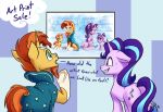  2018 clothed clothing cutie_mark duo english_text equine female feral friendship_is_magic horn male mammal my_little_pony starlight_glimmer_(mlp) sunburst_(mlp) sweat text tsitra360 unicorn 