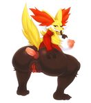  1girl anal animal_ears anus areolae ass breasts claws delphox disembodied_penis erection feet finger_to_mouth fox_ears fox_tail from_behind full_body furry half-closed_eyes hand_on_ass hand_on_own_chest hand_up hetero huge_ass huge_breasts large_areolae looking_back looking_down looking_to_the_side matospectoru nipples no_humans nude paws penis pokemon pokemon_(creature) pokemon_xy presenting puffy_nipples pussy sex sharp_teeth simple_background smile solo spread_legs squatting tail teeth uncensored white_background 