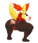  1girl anal animal_ears anus areolae ass breasts claws cum cum_in_ass delphox disembodied_penis ejaculation erection feet finger_to_mouth fox_ears fox_tail from_behind full_body furry half-closed_eyes hand_on_ass hand_on_own_chest hand_up hetero huge_ass huge_breasts large_areolae looking_back looking_down looking_to_the_side matospectoru nipples no_humans nude orgasm paws penis pokemon pokemon_(creature) pokemon_xy presenting puffy_nipples pussy sex sharp_teeth simple_background smile solo spread_legs squatting tail teeth uncensored white_background 