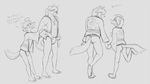  clothing dialogue english_text footwear fundoshi geta japanese_clothing kouya_(morenatsu) male male/male morenatsu shun_(morenatsu) sketch text thegreatmatsutzu underwear yukata 