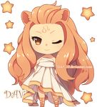  alpha_channel animal_humanoid brown_eyes cat_humanoid chibi clothed clothing dav-19 dress feline female footwear front_view fully_clothed hair happy humanoid leo_(symbol) leo_(zodiac) looking_at_viewer mammal one_eye_closed orange_hair sandals simple_background smile solo standing star transparent_background western_zodiac 