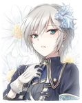  anastasia_(idolmaster) blue_eyes cowboy_shot eyebrows_visible_through_hair gloves hair_ornament idolmaster idolmaster_cinderella_girls idolmaster_cinderella_girls_starlight_stage looking_at_viewer minori_(m-noir) short_hair silver_hair solo white_gloves 