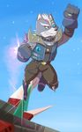  blue_background clothed clothing fully_clothed nintendo simple_background star_fox thegreatmatsutzu video_games wolf_o&#039;donnell 