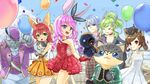  4girls :3 animal animal_ears animal_on_head arm_up artist_request balloon blue_eyes blue_hair braid breasts brown_hair bunny_ears castanic_(tera) cat cat_ears character_request cleavage closed_eyes curly_hair dog_ears dress elbow_gloves elin_(tera) finger_to_mouth frilled_sleeves frills gloves green_eyes green_hair grin hat high_elf highres horns hug jacket jewelry long_hair medium_breasts multiple_boys multiple_girls necklace object_hug on_head open_mouth pants pink_hair pointy_ears ponytail popori purple_jacket purple_vest red_dress red_eyes red_gloves robot short_dress short_hair small_breasts smile stuffed_toy tera_online twin_braids twintails vest white_dress white_gloves yellow_dress 