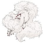  2017 alpha_channel ambiguous_gender claws digital_drawing_(artwork) digital_media_(artwork) feral fluffy fluffy_tail grypwolf horn kukuri red_eyes scar simple_background smile solo teeth transparent_background 