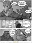  anthro bear comic dialogue dragon english_text horn male mammal misterstallion monochrome muscular muscular_male text 