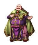  bald cape facial_hair fat fat_man fire_emblem fire_emblem:_akatsuki_no_megami fire_emblem_heroes full_body gem grey_eyes highres jewelry long_hair male_focus mustache official_art oliver_(fire_emblem) red_hair ring solo transparent_background 
