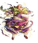  bald closed_eyes facial_hair fat fat_man fire_emblem fire_emblem:_akatsuki_no_megami fire_emblem_heroes full_body gem grey_eyes highres injury jewelry long_hair male_focus mustache official_art oliver_(fire_emblem) red_hair ring solo sparkle torn_clothes transparent_background 