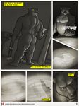  anthro bear butt comic english_text male mammal misterstallion monochrome muscular muscular_male nude pubes solo standing text 