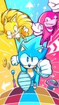  abstract_background anthro canine clothing echidna footwear fox group hedgehog hi_res knuckles_the_echidna looking_at_viewer male mammal miles_prower monotreme pauldraws shoes smile sonic_(series) sonic_the_hedgehog video_games 