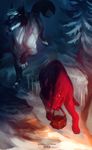  2017 ambiguous_gender claws digital_drawing_(artwork) digital_media_(artwork) duo feral grypwolf snow tree vayron 