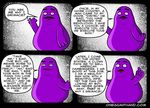  belly better_version_at_source big_belly cigarette comic english_text fur grimace_(character) humor mcdonald&#039;s nude onegianthand purple_fur smoking speech_bubble text 