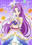  aikatsu! blush cat dress kanzaki_mizuki long_hair ponytail purple_hair smile violet_eyes 