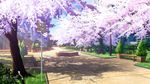  bush cherry_blossoms cloud copyright_name day grass mikago_kotaro no_humans outdoors park plant potted_plant re:lief_~shin'ai_naru_anata_e~ scenery sign sky tree tree_shade watermark 