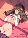  a.i._channel breasts honeypanty kizuna_ai medium_breasts nipple ribbon uncensored 