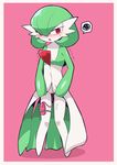  blush border controller embarrassed flat_chest full_body gardevoir gen_3_pokemon green_hair half-closed_eyes highres lifted_by_self looking_away looking_to_the_side masturbation no_humans object_insertion open_mouth pigeon-toed pink_background pokemon pokemon_(creature) pussy pussy_juice red_eyes remote_control remote_control_vibrator shiny shiny_skin short_hair simple_background solo speech_bubble spoken_squiggle squiggle standing subaru331 sweat thigh_strap trembling vaginal vaginal_object_insertion vibrator white_border 