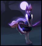  anthro cabbit cat clothing dress elvche feline female hair halloween holidays hybrid lagomorph long_tail magic_user mammal night purple_eyes rabbit short_hair solo witch wood 