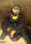  2016 armor big_penis cave exhibitionism feline half-closed_eyes horny_(disambiguation) inviting lombax looking_at_viewer male mammal masturbation naughty_face open_pants penile_masturbation penis penis_through_fly poking_out pose public ratchet ratchet_and_clank solo stripes teeth thick_penis todex tongue tongue_out vein veiny_penis video_games 