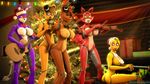  2017 3d_(artwork) animatronic anthro avian bear bird bonnie_(fnaf) bow_(stringed_instrument) breasts canine chica_(fnaf) chicken christmas dickgirl dickgirl/female digital_media_(artwork) doctorpurple2000 eyes_closed female five_nights_at_freddy&#039;s fox foxy_(fnaf) freddy_(fnaf) golden_freddy_(fnaf) group guitar hair hat hi_res holidays instrument intersex intersex/female lagomorph machine mammal microphone musical_instrument navel nipples nude open_mouth piano plant playing_guitar playing_music playing_violin rabbit robot santa_hat sex sitting smile standing tree video_games violin 