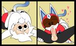  69_position animal_crossing balls cat cum cum_in_mouth cum_inside feline fellatio hair human kid_cat male male/male mammal miscon nintendo oral penis sex simple_background tagme video_games villager_(animal_crossing) white_hair 