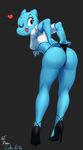  &lt;3 anthro blue_fur breasts butt cartoon_network cat clothing dbaru feline female footwear fur high_heels looking_back lui-ra mammal mother nicole_watterson panties parent presenting shoes solo the_amazing_world_of_gumball thick_thighs tongue underwear 