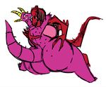  big_breasts big_butt breasts butt dragon female horn huge_breasts kevemperor ludmilla male nipples sex smaug smile thick_thighs wide_hips 