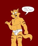  briefs bulge chance_furlong clothed clothing dialogue english_text kooshmeister simple_background swat_kats text tighty_whities topless underwear white_underwear 