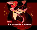  absurd_res bare_shoulders beauty_mark blush blushily callie_(splatoon) cephalopod dialogue ear_piercing english_text fangs female hi_res humanoid inkling looking_at_viewer marine nintendo not_furry open_mouth panty_and_stocking_with_garterbelt parody piercing pointy_ears red_eyes simple_background smile solo sparkles splatoon tentacle_hair tentacles text video_games 