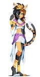  2018 alpha_channel anklet anthro blue_eyes bracelet breasts cat clothed clothing feline female goshaag heterochromia jewelry mammal midriff navel simple_background solo sybil_(whitephox) transparent_background yellow_eyes 