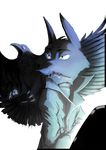  2018 alpha_channel anthro artist avian beak bird bird_feet black_feathers canine clothed clothing computer corvid disney duo erin_weaver_(thewyvernsweaver) fan_character feathers feral male mammal mouth_hold raven sharp_teeth simple_background spread_wings stylus talons teeth thewyvernsweaver transparent_background wings wolf yellow_eyes zootopia 