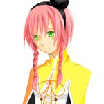  1girl alfa_system braid green_eyes pasca_kanonno pink_hair smile tales_of_(series) tales_of_the_world_radiant_mythology 