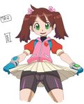  1girl ape_escape bike_shorts cameltoe female flat_chest green_eyes saru_getchu sayaka sayaka_(saru_getchu) yumi 