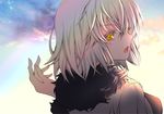  close clouds fate/grand_order fate_(series) jeanne_d&#039;arc_(fate) jeanne_d&#039;arc_alter sheepd short_hair sky white_hair yellow_eyes 