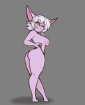  2017 big_butt breasts butt clothed clothing female hair humanoid league_of_legends looking_back mostly_nude not_furry one_eye_closed pointy_ears purple_skin rear_view riot_games scorpdk seductive short_hair short_stack shortstack simple_background skimpy smile solo thick_thighs topless tristana_(lol) video_games white_hair wink yellow_eyes yordle 