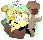  2018 animal_crossing anthro areola argento balls blush breasts brother brother_and_sister canine chibi desk dialogue digby_(animal_crossing) digital_media_(artwork) dog duo english_text erection female female_penetrated hi_res humanoid_penis incest isabelle_(animal_crossing) male male/female male_penetrating mammal nintendo nipples open_mouth penetration penis pussy sex shih_tzu short_stack sibling sister slightly_chubby spread_legs spreading sweat text tongue tongue_out vaginal vaginal_penetration video_games 