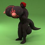  3d_(artwork) anthro anthroanim areola balls big_balls big_breasts breasts claws dickgirl digital_media_(artwork) hair holding_breast huge_balls huge_breasts hyper intersex nadeena nipples nude penis reptile scalie simple_background smile snake solo thick_thighs wide_hips 