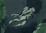  asriel_dreemurr barefoot big_breasts bikini boss_monster breasts caprine carrying clothing deersun diving feet female goat hi_res mammal mature_female monster mother mother_and_son parent piggyback ruins seaweed shorts son swimming swimsuit toriel undertale underwater video_games water young 