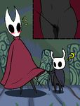  ambiguous_gender arthropod blush cape clothing empty_eyes female hollow_knight hollow_knight_(species) hornet_(hollow_knight) insect melee_weapon protagonist_(hollow_knight) pussy pussy_juice sword video_games weapon zexar7 