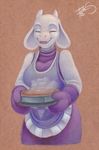  boss_monster female food freckles_(artist) pie solo toriel undertale video_games 