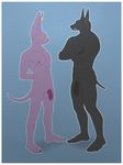  5_toes abs anthro anubis anubis-kruger balls beerus canine claws comparing comparing_penis deity dragon_ball dragon_ball_super feet feline flaccid humanoid_feet humanoid_penis male male/male mammal muscular nipples pecs penis simple_background smile standing toes 