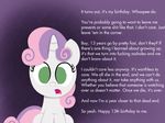  2012 dtcx97 english_text equine female feral friendship_is_magic hair horn looking_at_viewer mammal multicolored_hair my_little_pony solo sweetie_belle_(mlp) text two_tone_hair unicorn 